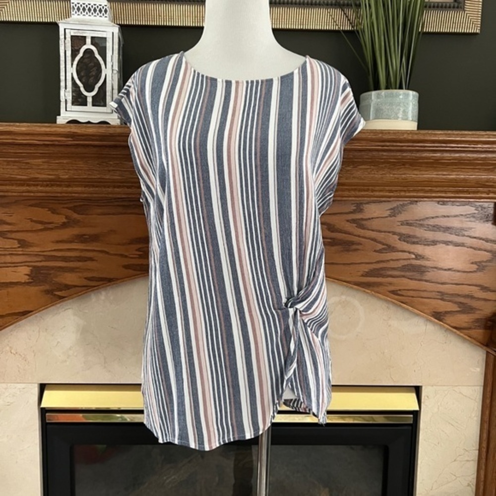 Liz Claiborne Women's Side Knot Striped Sleeveless Pullover Top Sz. S NWOT